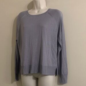 Zara Women's Soft Gray Crew Neck Sweater back yo school